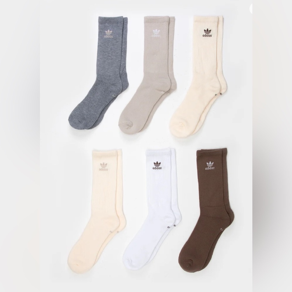 ADIDAS CREW SOCKS (neutrals) NEW WITH TAGS